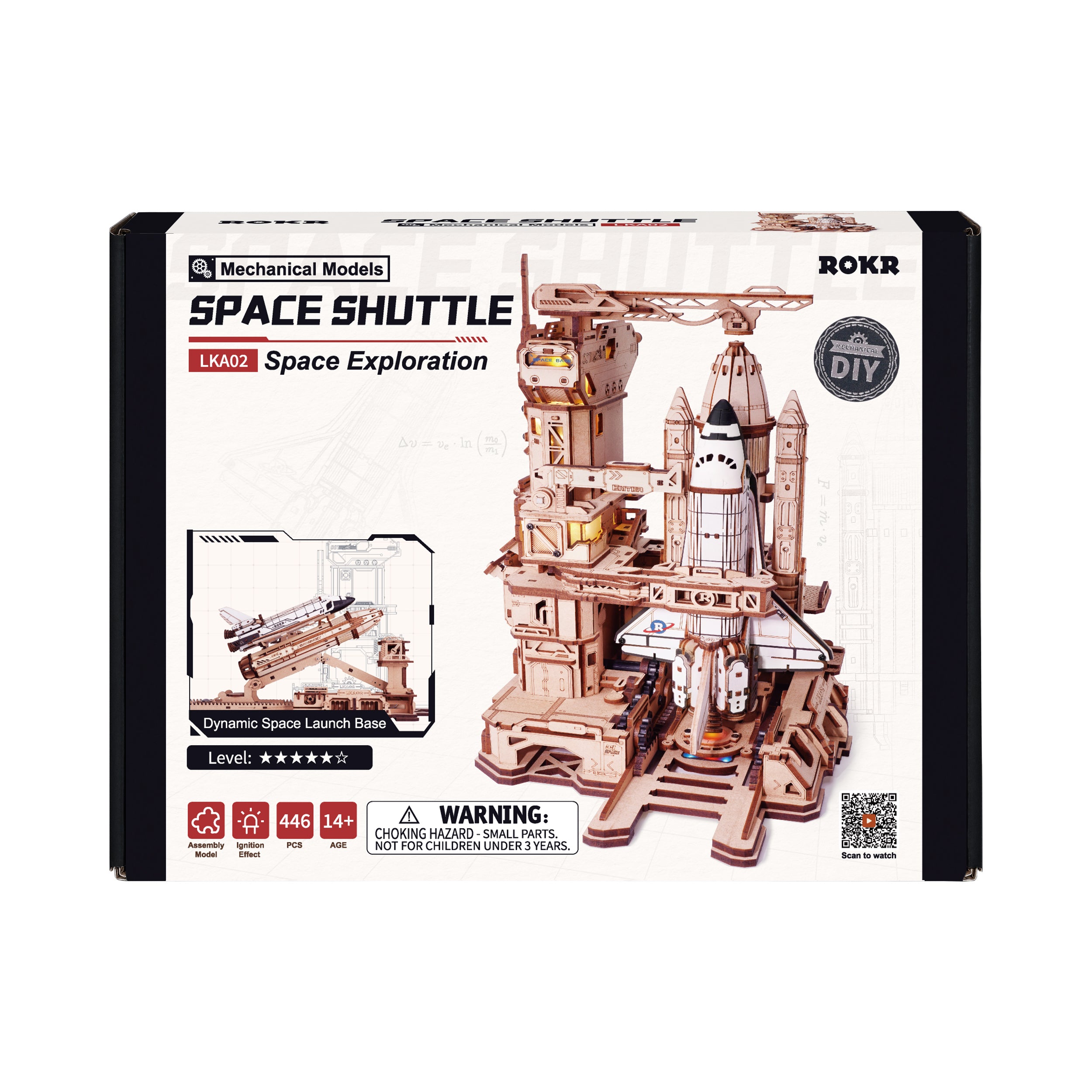 ROKR Space Shuttle 3D Wooden Puzzle - LKA02 | DIY Mechanical Model Kit for Adults & Teens