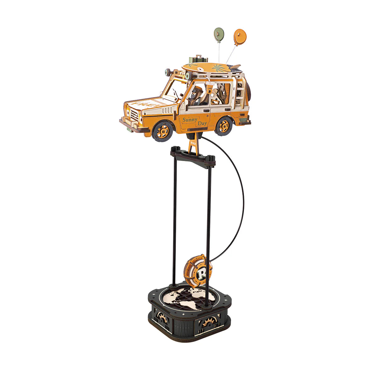 ROKR Road Tripper Pendulum Balance Toy 3D Puzzle - MCD03 | Wooden Vintage Car Kinetic Desk Toy