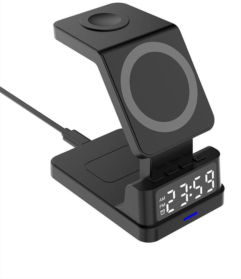 4 in 1 Fast Charging Wireless Charger Stand for iPhone 12 13 14 Pro Max Airpods Apple Watch 15W Magsafe Quick Charg Alarm Clock