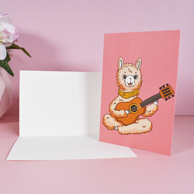 24pcs & 48 Pcs Premium Greeting Cards Thank You Cards 6 Styles Bulk Mixed Party Card Pack With Envelopes and Stickers - Animal instruments