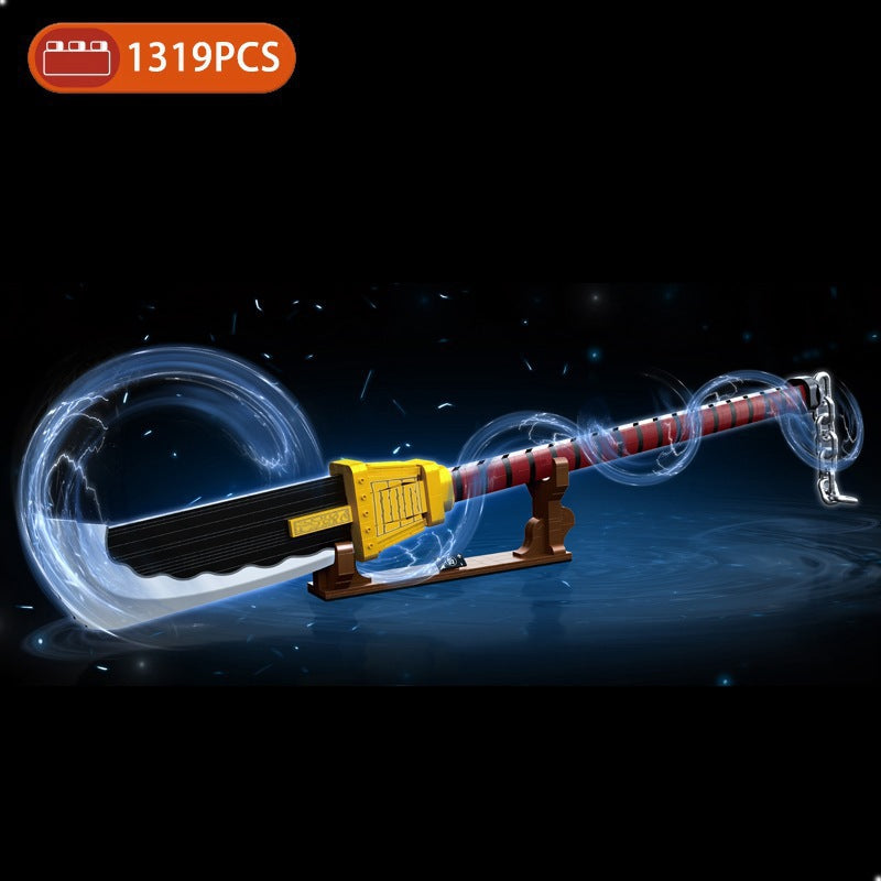 Demon 1510 1319PCS Creative Expert Ideas White Beard Bisento Knife Weapon Sword Moc Ornament Bricks Model Building Blocks Anime Toys