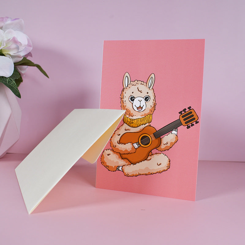24pcs & 48 Pcs Premium Greeting Cards Thank You Cards 6 Styles Bulk Mixed Party Card Pack With Envelopes and Stickers - Animal instruments
