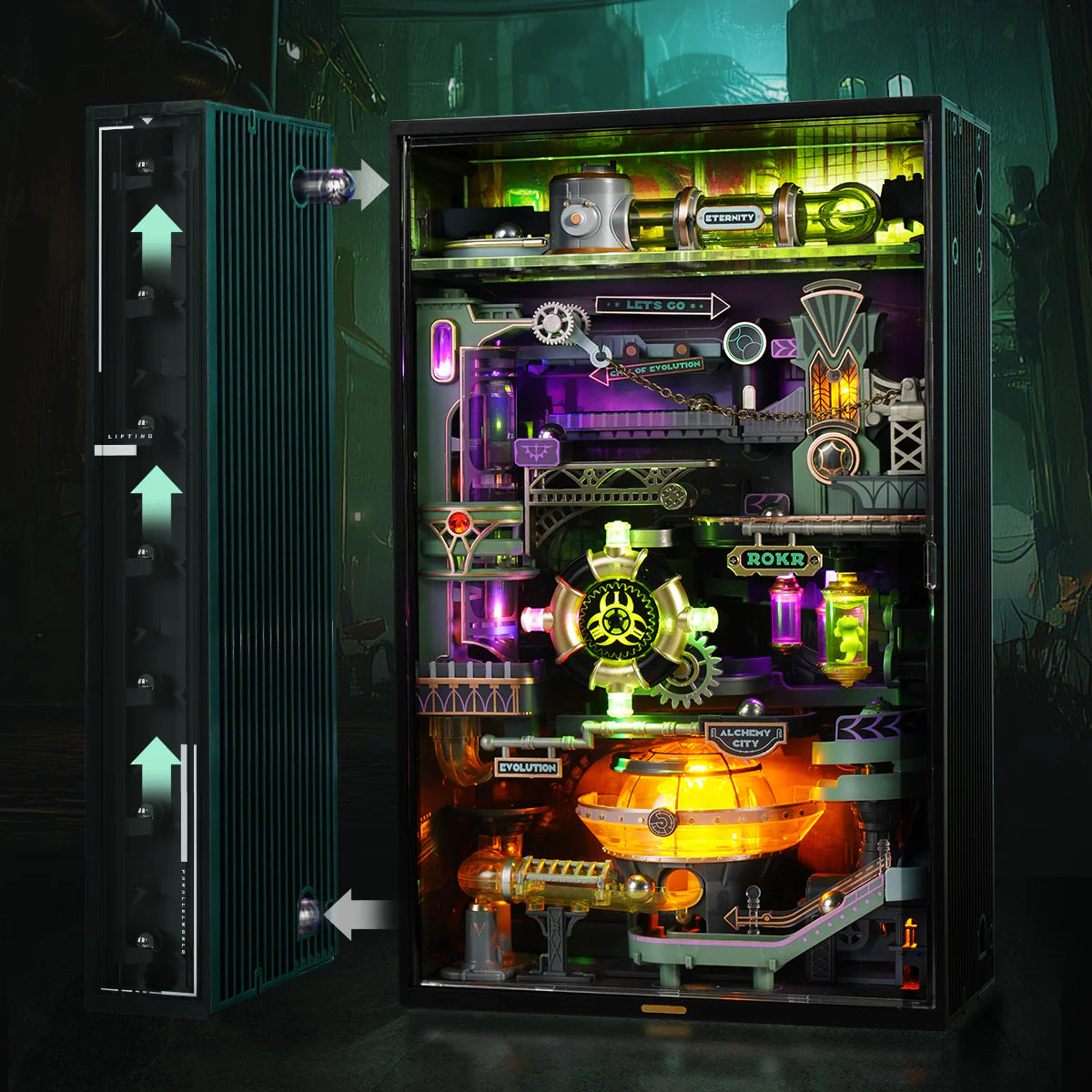 ROKR Alchemy City Marble Run Mechanical 3D Puzzle - MR04S | Steampunk Marble Machine with Gears & Moving Parts