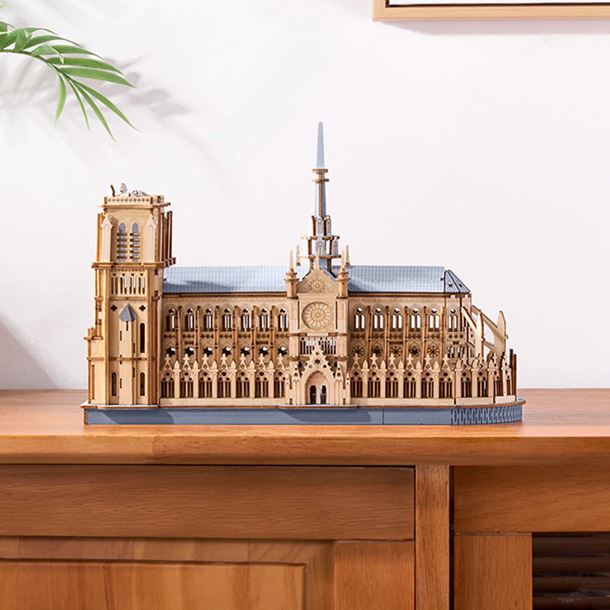 Rowood Paris Cathedral 3D Wooden Puzzle - TG511 | DIY Gothic Architecture Model with LED Lights for Adults