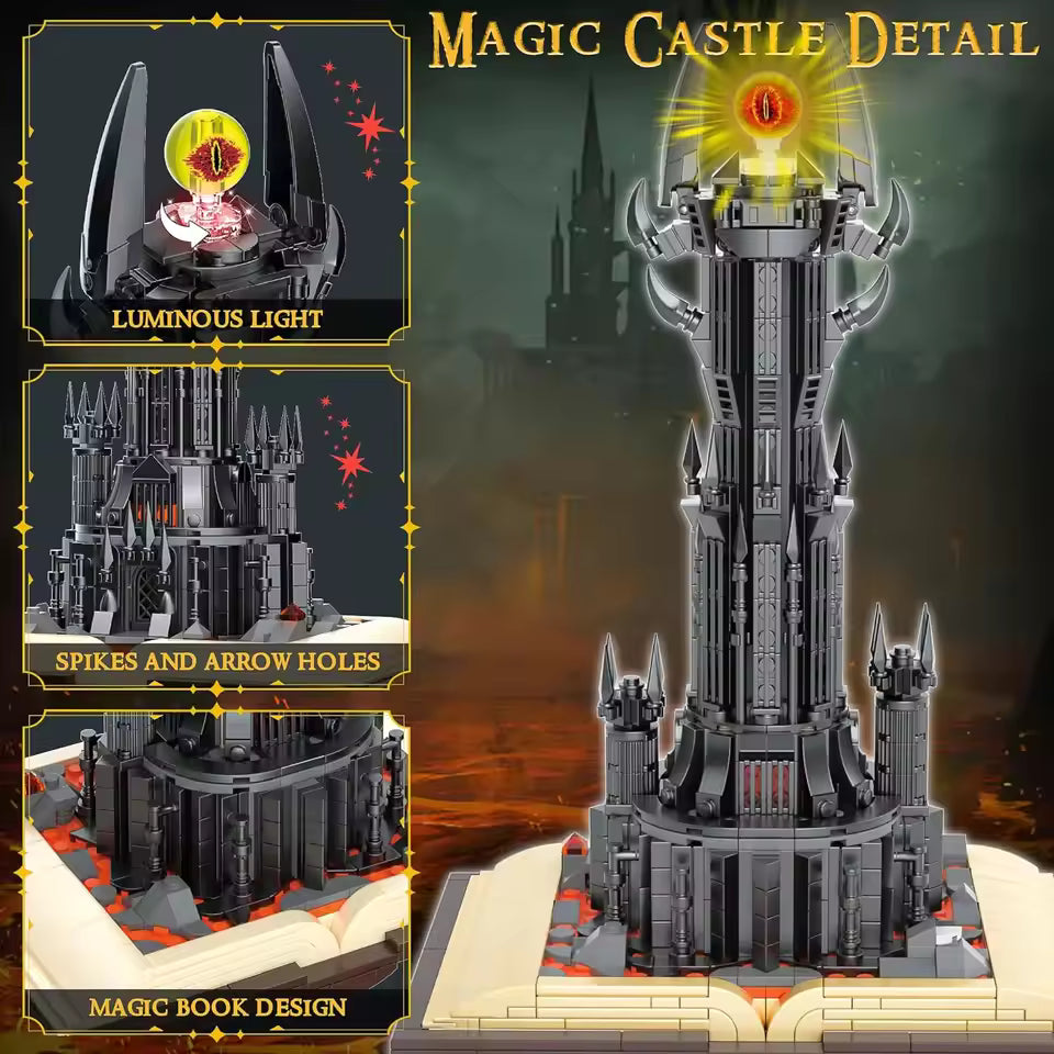 Lord of the Rings Castle Block Toy Creator Building Dark Tower Magic Book Harry Magic Train Block Set Boy Adult Gift