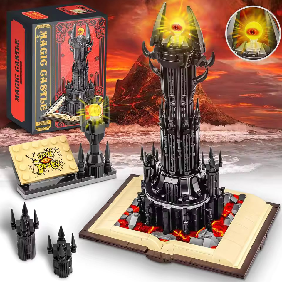 Lord of the Rings Castle Block Toy Creator Building Dark Tower Magic Book Harry Magic Train Block Set Boy Adult Gift