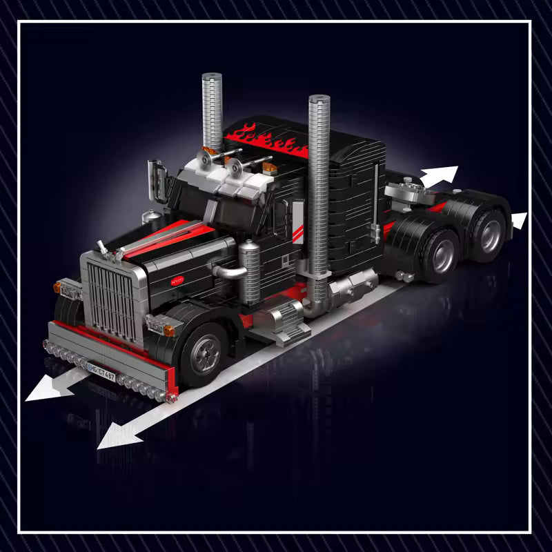 Mould King 10037 American Truck Building Set | 1,797 Pcs Model Building Blocks Technology Tow Truck Toy for Boys and Girls