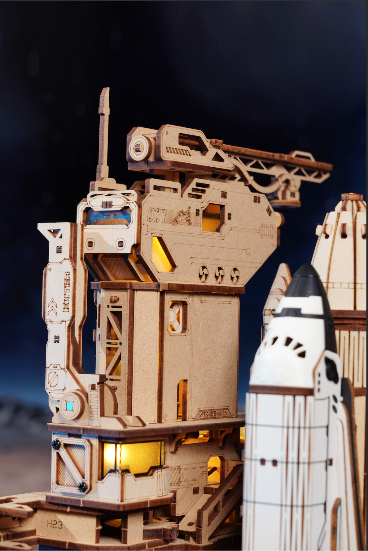 ROKR Space Shuttle 3D Wooden Puzzle - LKA02 | DIY Mechanical Model Kit for Adults & Teens