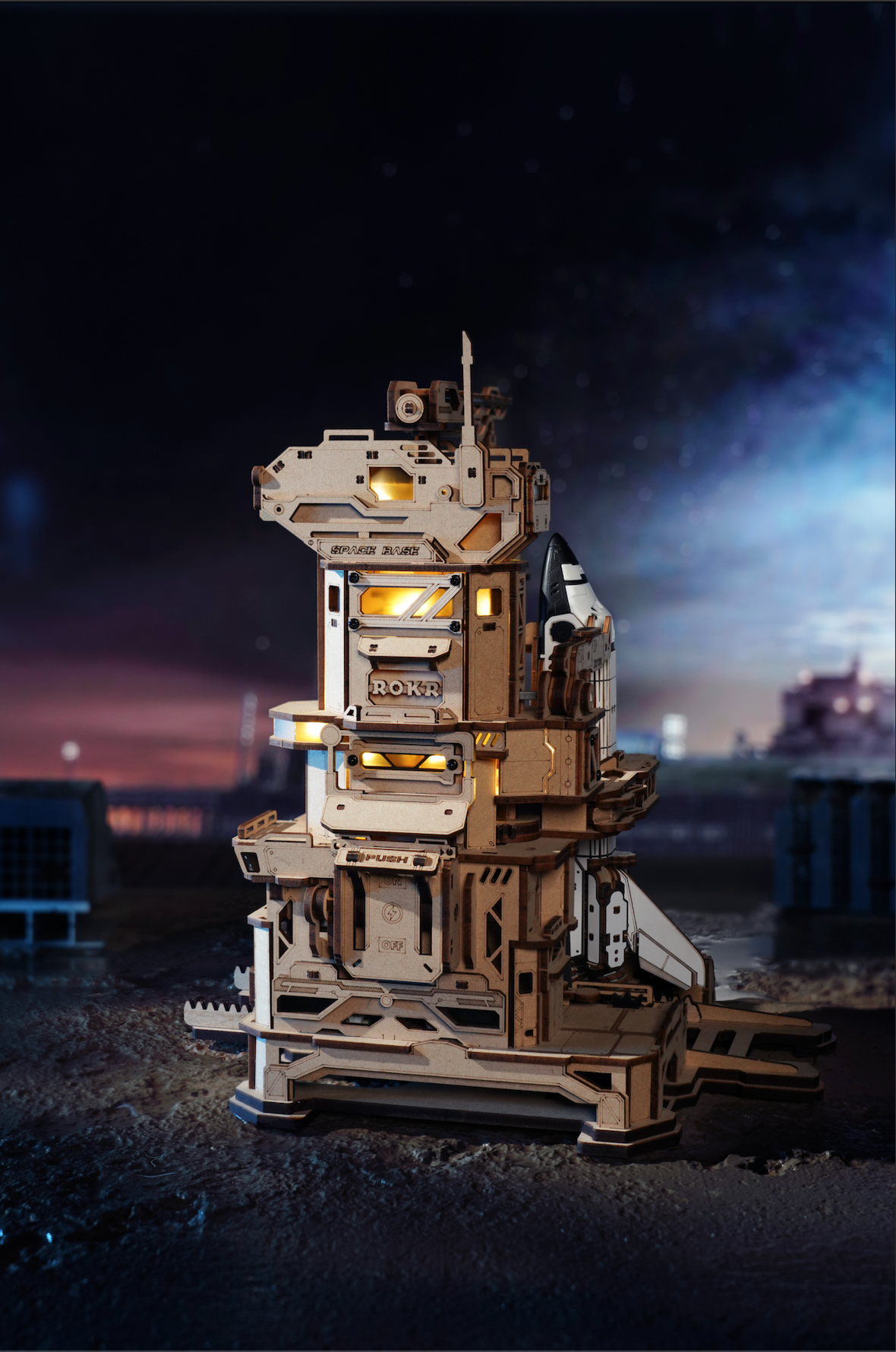 ROKR Space Shuttle 3D Wooden Puzzle - LKA02 | DIY Mechanical Model Kit for Adults & Teens