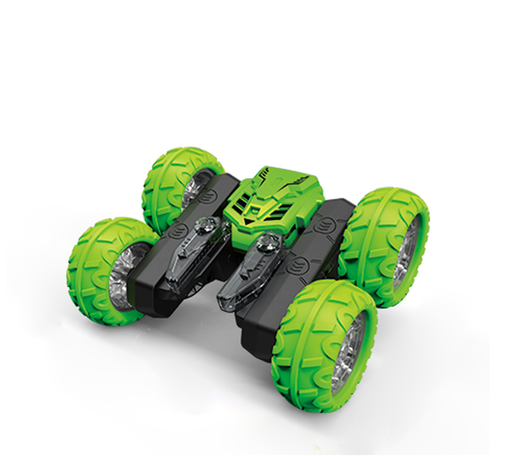 360° Rotating RC Car | Double-Sided 4WD All-Terrain Remote Control Car with LED Lights for Boys & Kids - Green