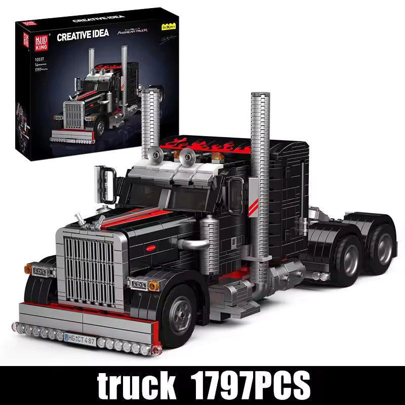 Mould King 10037 American Truck Building Set | 1,797 Pcs Model Building Blocks Technology Tow Truck Toy for Boys and Girls