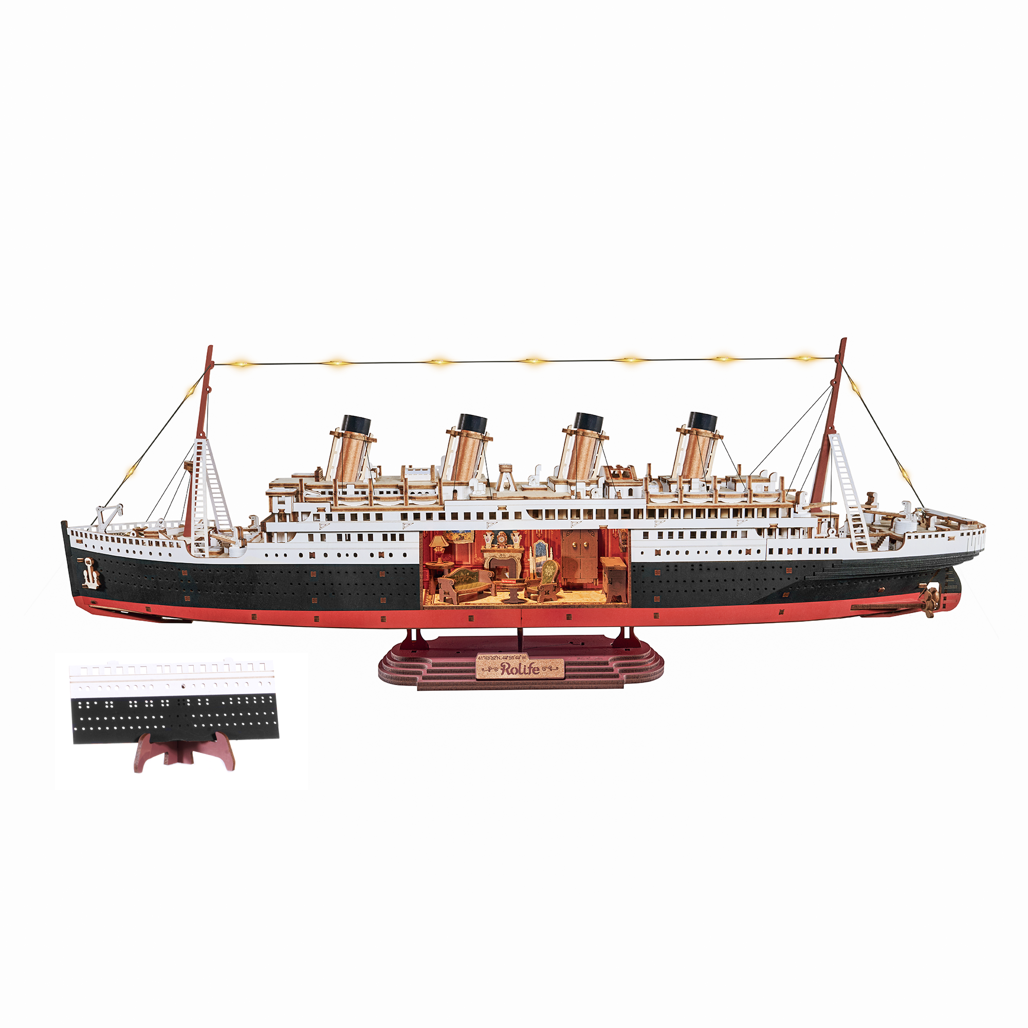 Rolife 1912 Eternal Atlantic Voyager 3D Wooden Puzzle - TGL02 | Titanic Memorial Model with LED Lights