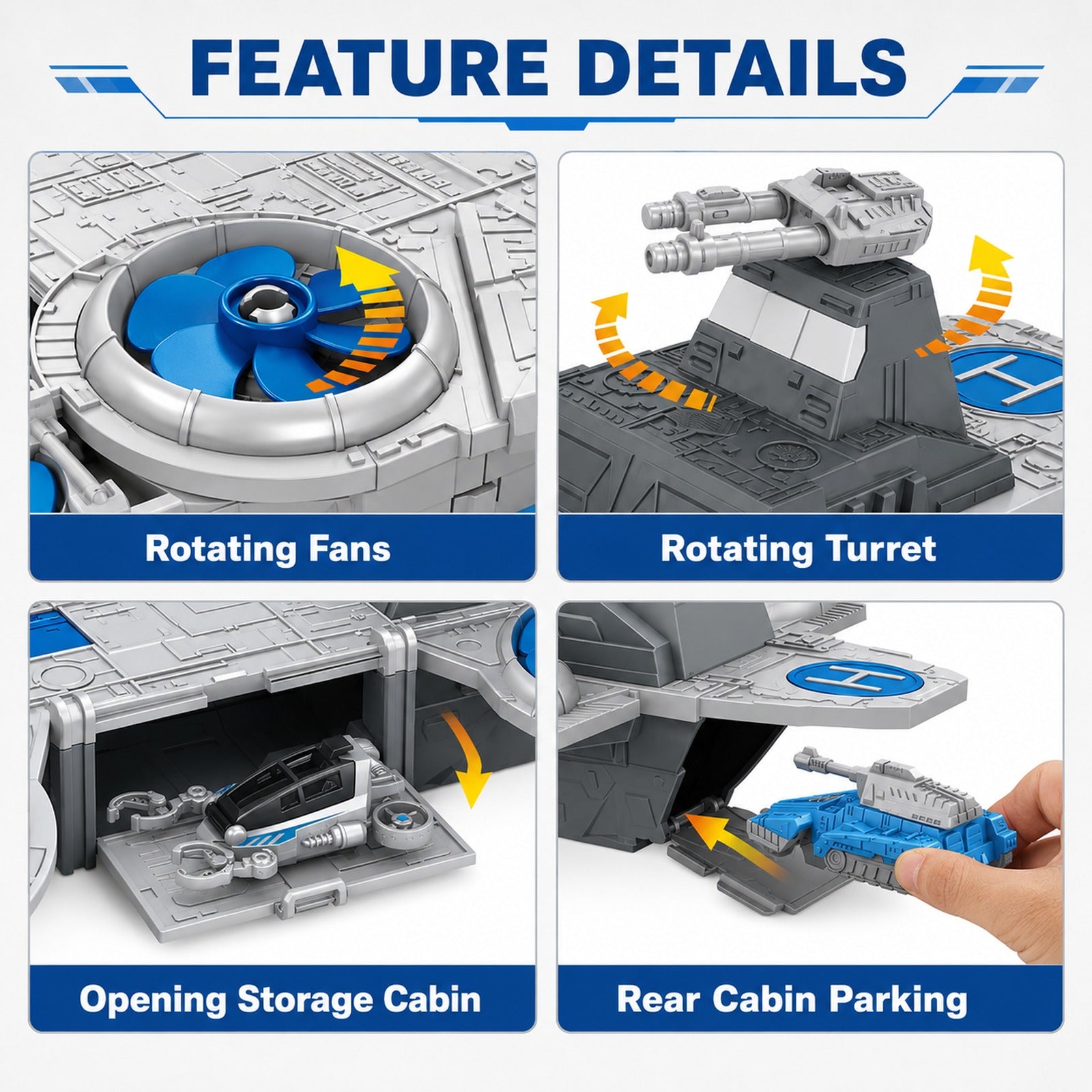 Space aircraft carrier playset feature details