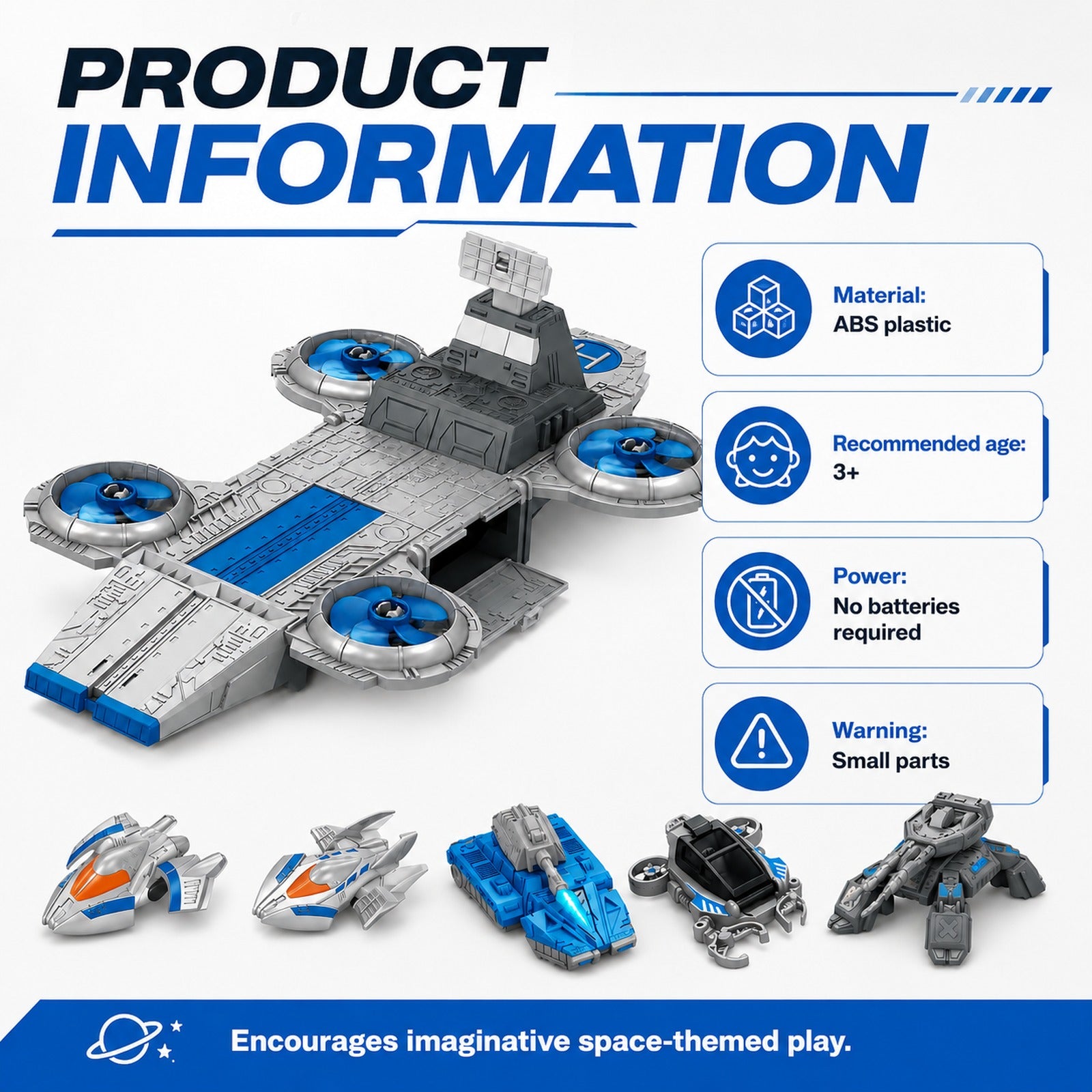 Space aircraft carrier playset product information