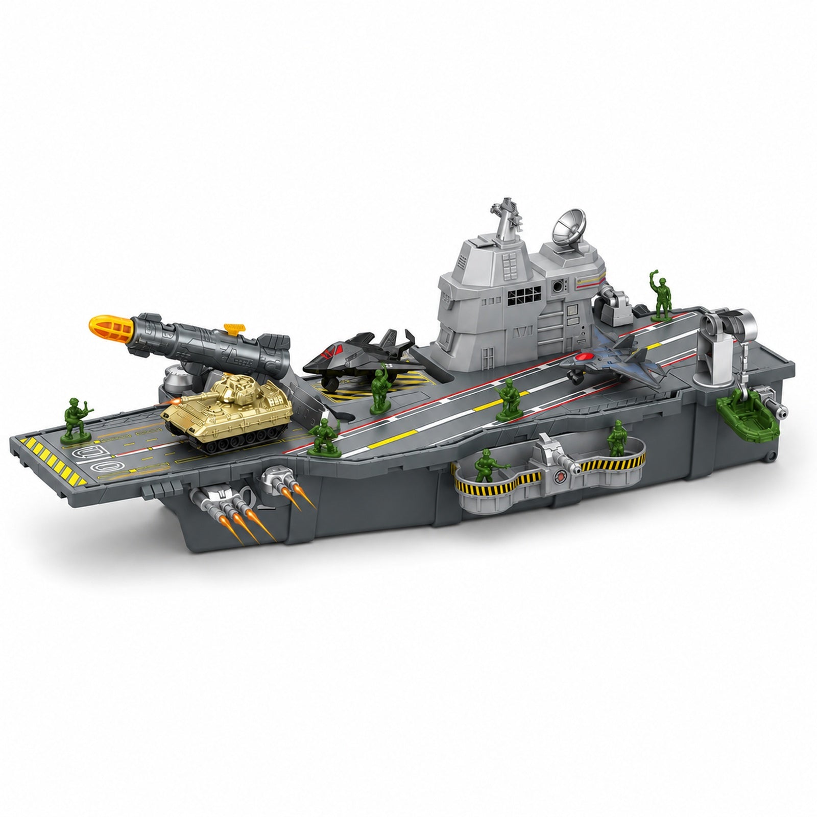 Aircraft Carrier Toy Vehicle Playset with planes and vehicles main product image