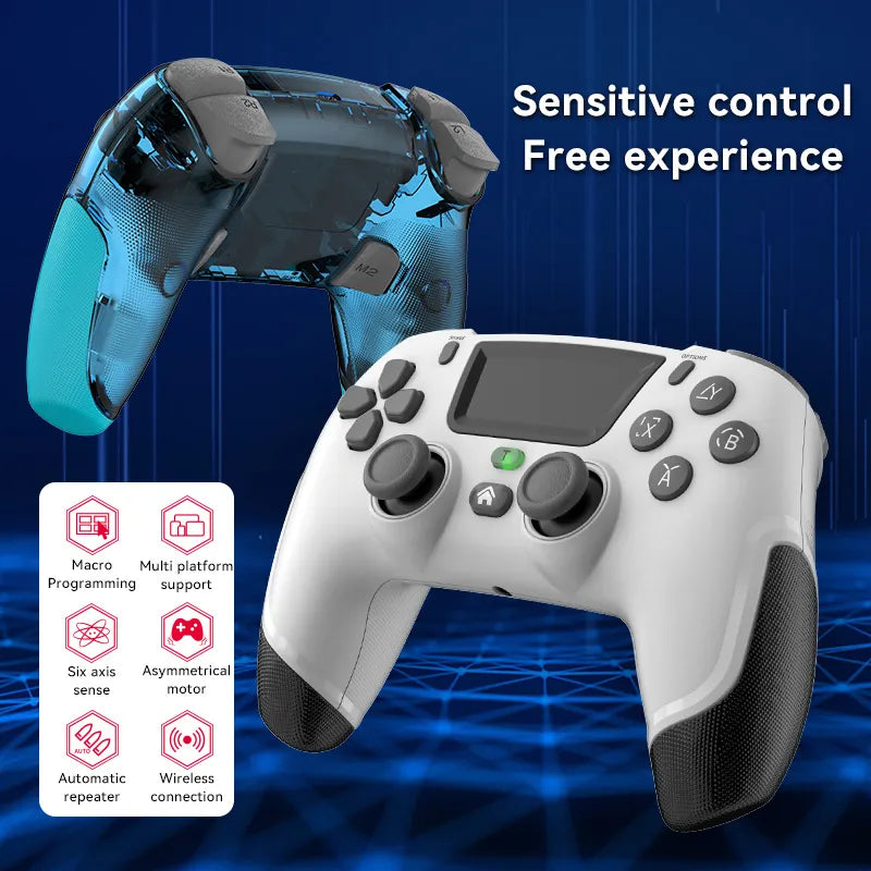 White Wireless BT5.0 Gaming Controller for PS4 Switch Console PC Android IOS Joystick