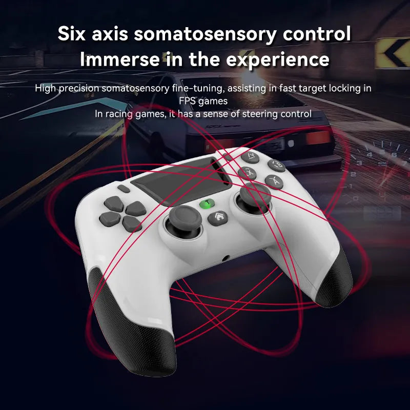 White Wireless BT5.0 Gaming Controller for PS4 Switch Console PC Android IOS Joystick
