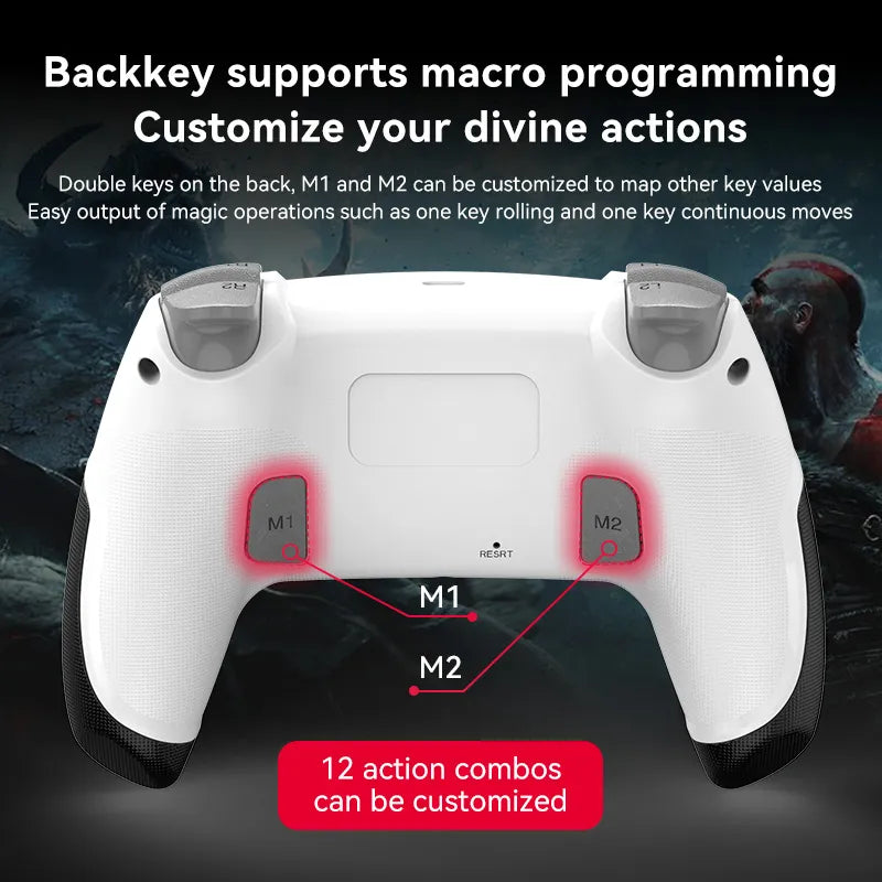 White Wireless BT5.0 Gaming Controller for PS4 Switch Console PC Android IOS Joystick