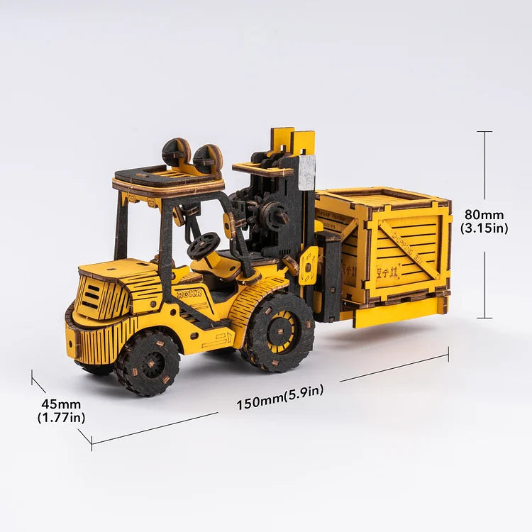 ROKR Forklift Engineering Vehicle 3D Wooden Puzzle TG413K  Educational Toy for Kids Truck Toys for Gifts