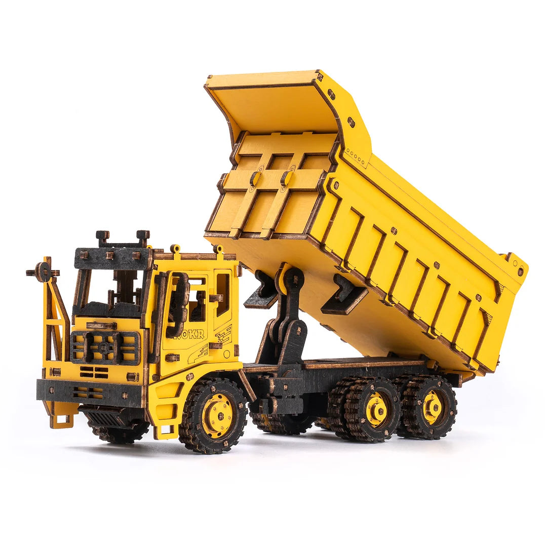 ROKR Dump Truck Engineering Vehicle 3D Wooden Puzzle TG603K Educational Toy for Kids Truck Toys for Gifts