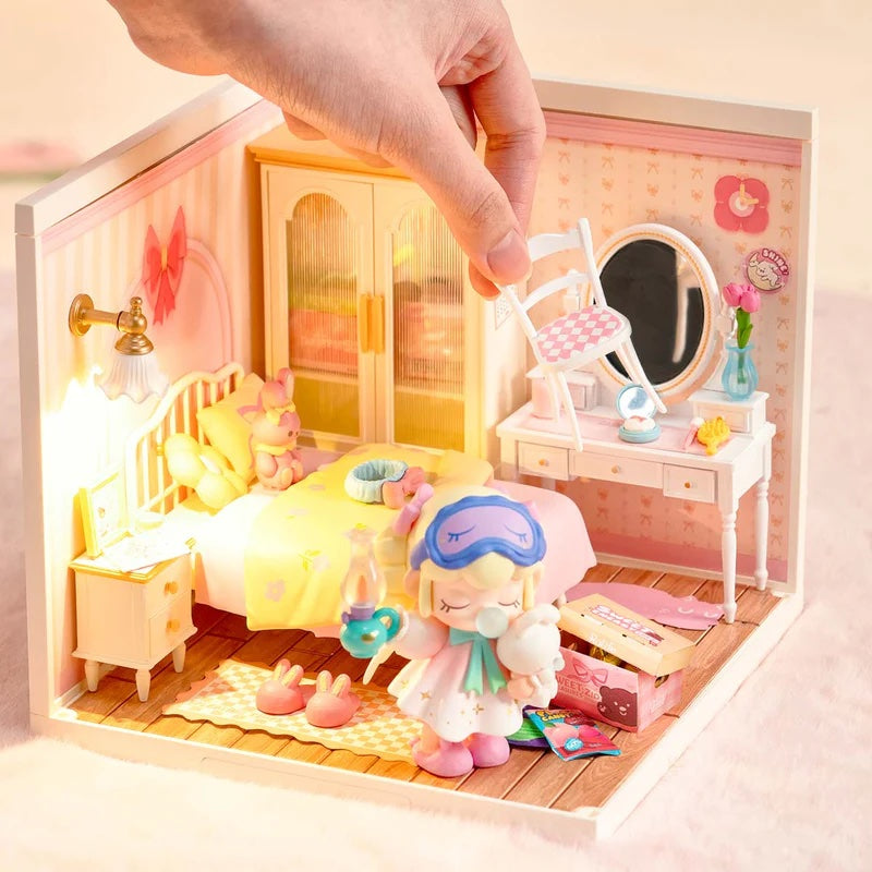 Rolife Lovely Pink Bedroom DIY Miniature House DW016