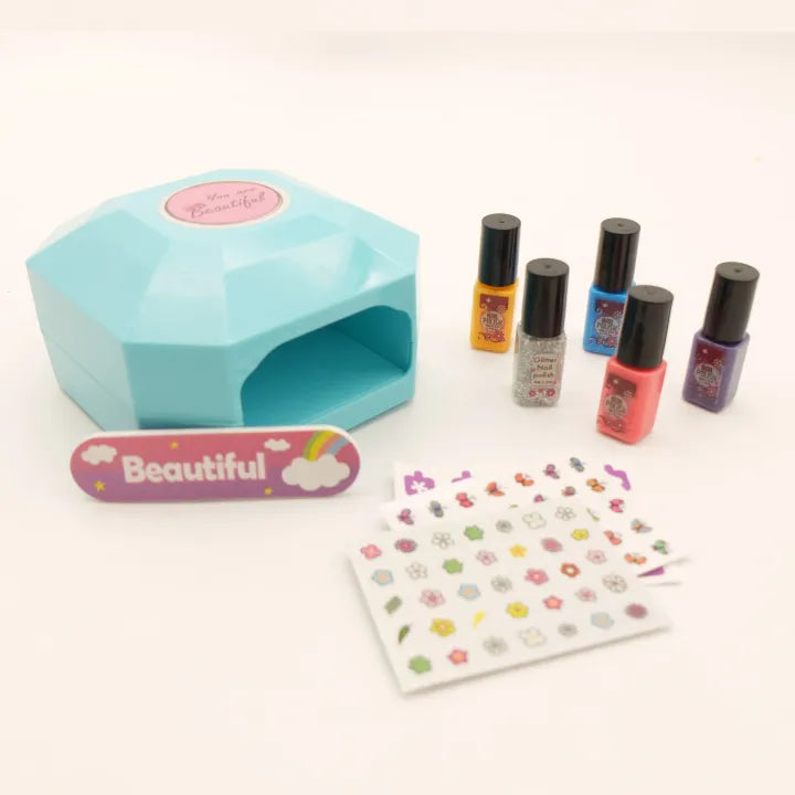 Nail Varnish Set for Girls Quick-Dry Peel-Off Nail Art Designer Kits for Kids, Makeup Sets for Girls, Kids' Nail Craft Kits Age 5+