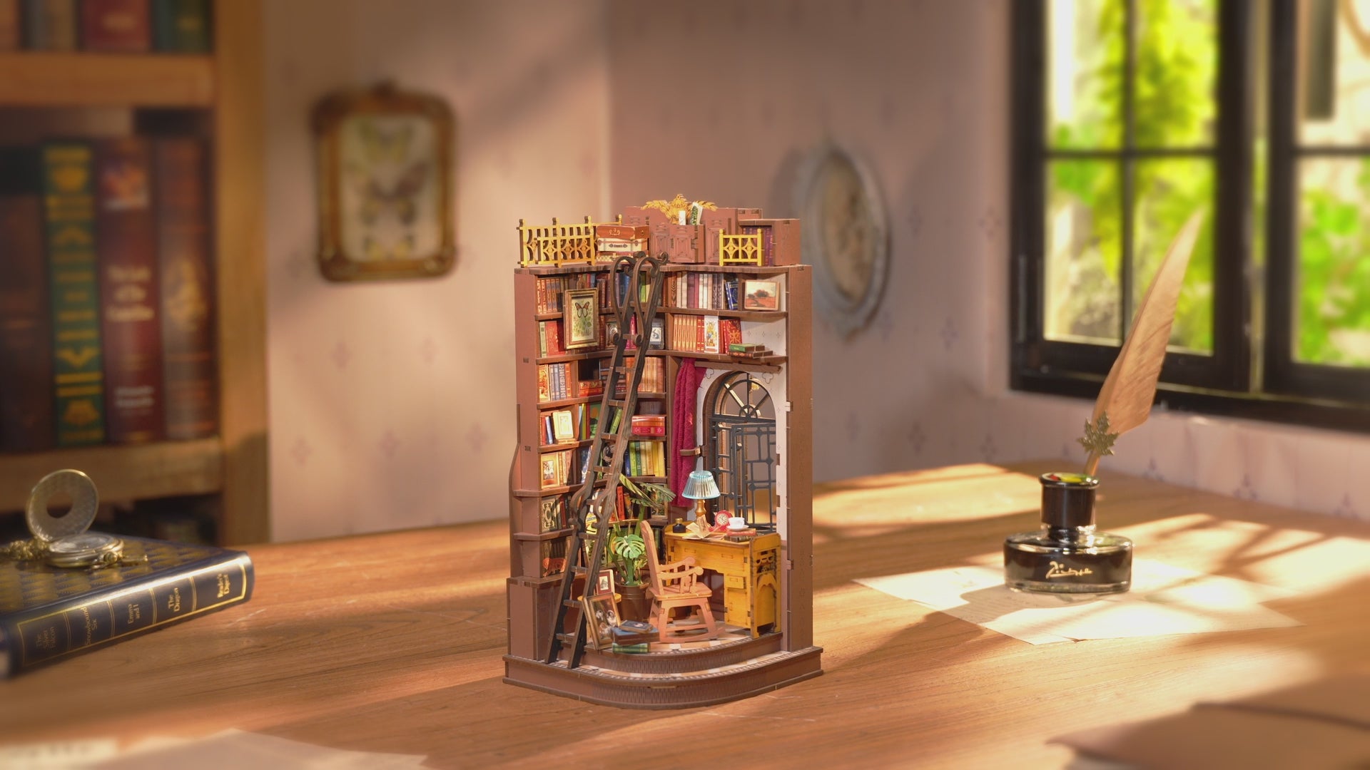 Rolife Silent Corner Study DIY Book Nook Shelf Insert TGE02