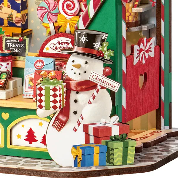 Robotime Christmas Candy Stand DIY 3D Wooden Puzzle - DS043 | with LED Lights & Music Box