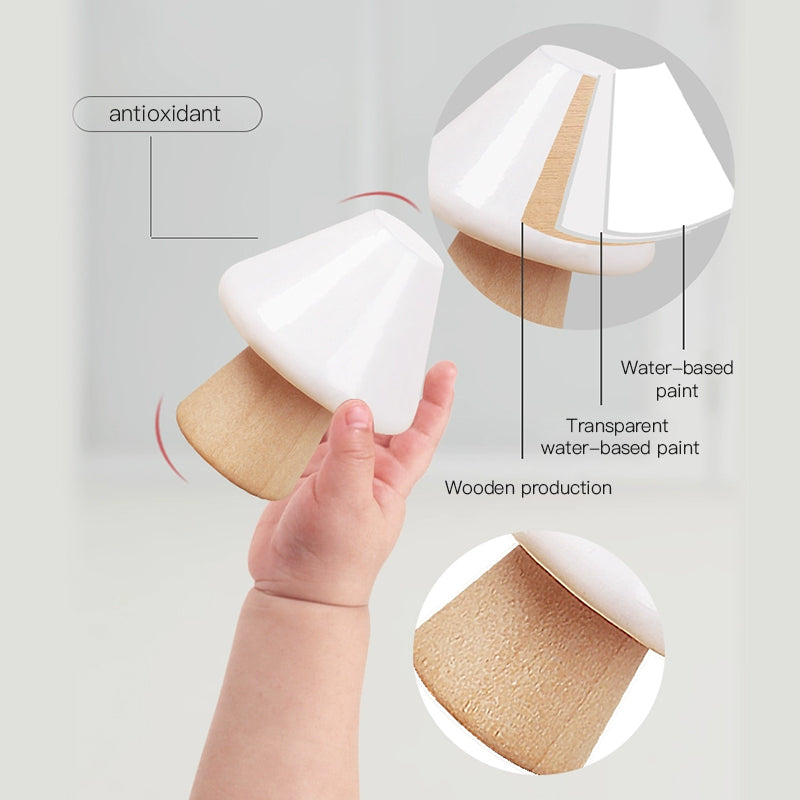 Water-based paint detail on wooden dollhouse furniture set