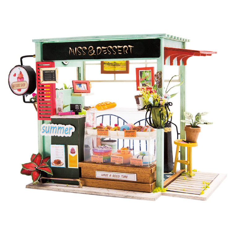 Robotime 1:24 DIY Miniature Mini Dollhouse Kit Home Decor Dessert Shop DGM06