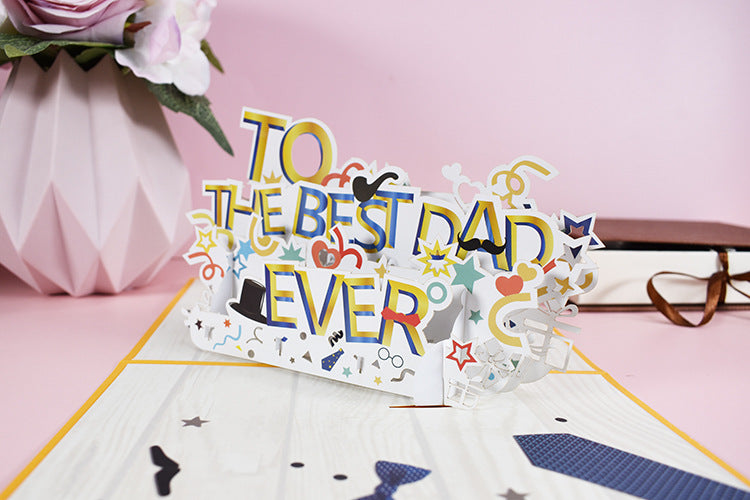 Magic Pop Up Father's Day Card 3D Happy Greeting Dad 15x20cm with an envelope