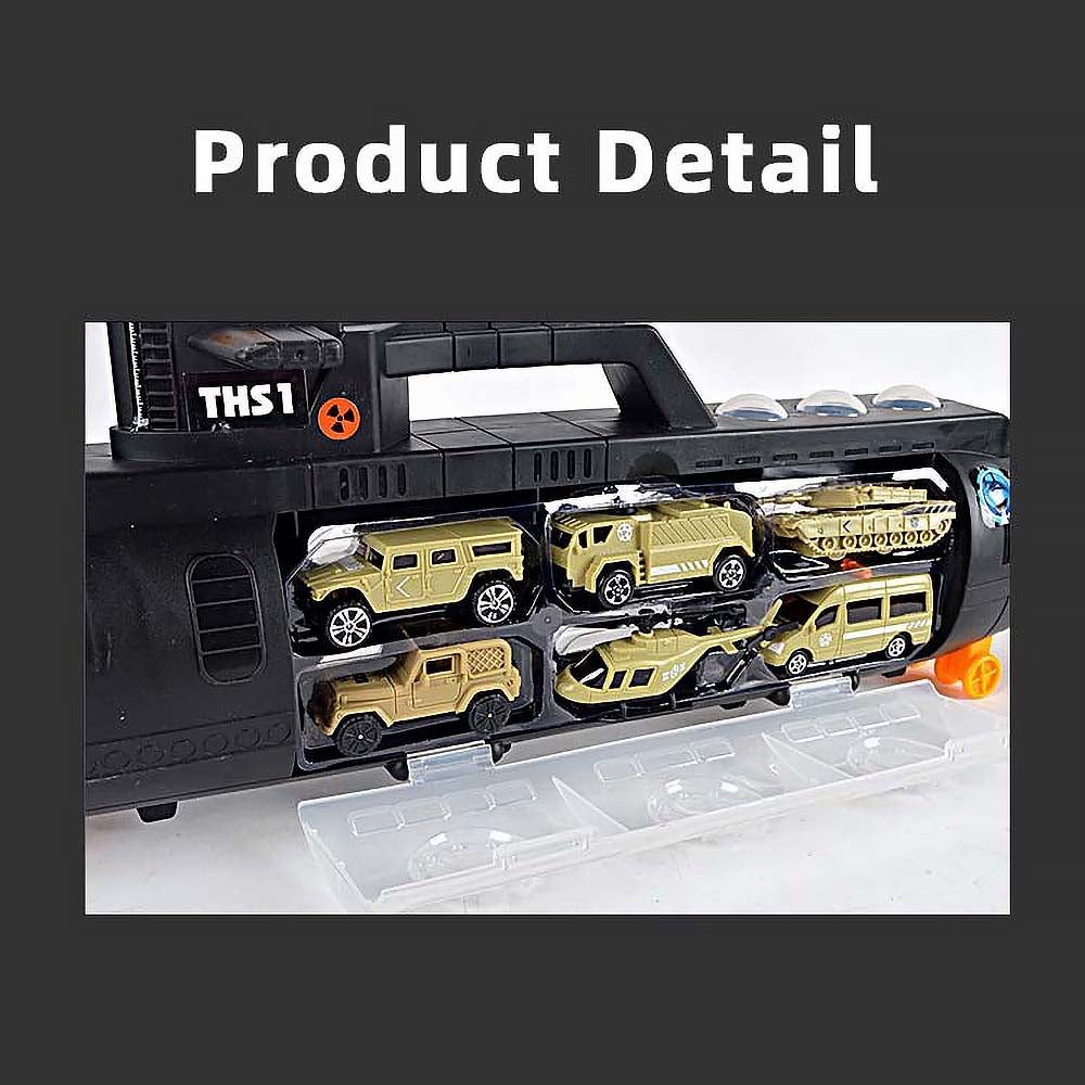 Submarine Carrier Play Set Kids Boys Toys Gift 6 Transport Models Pack Carrycase