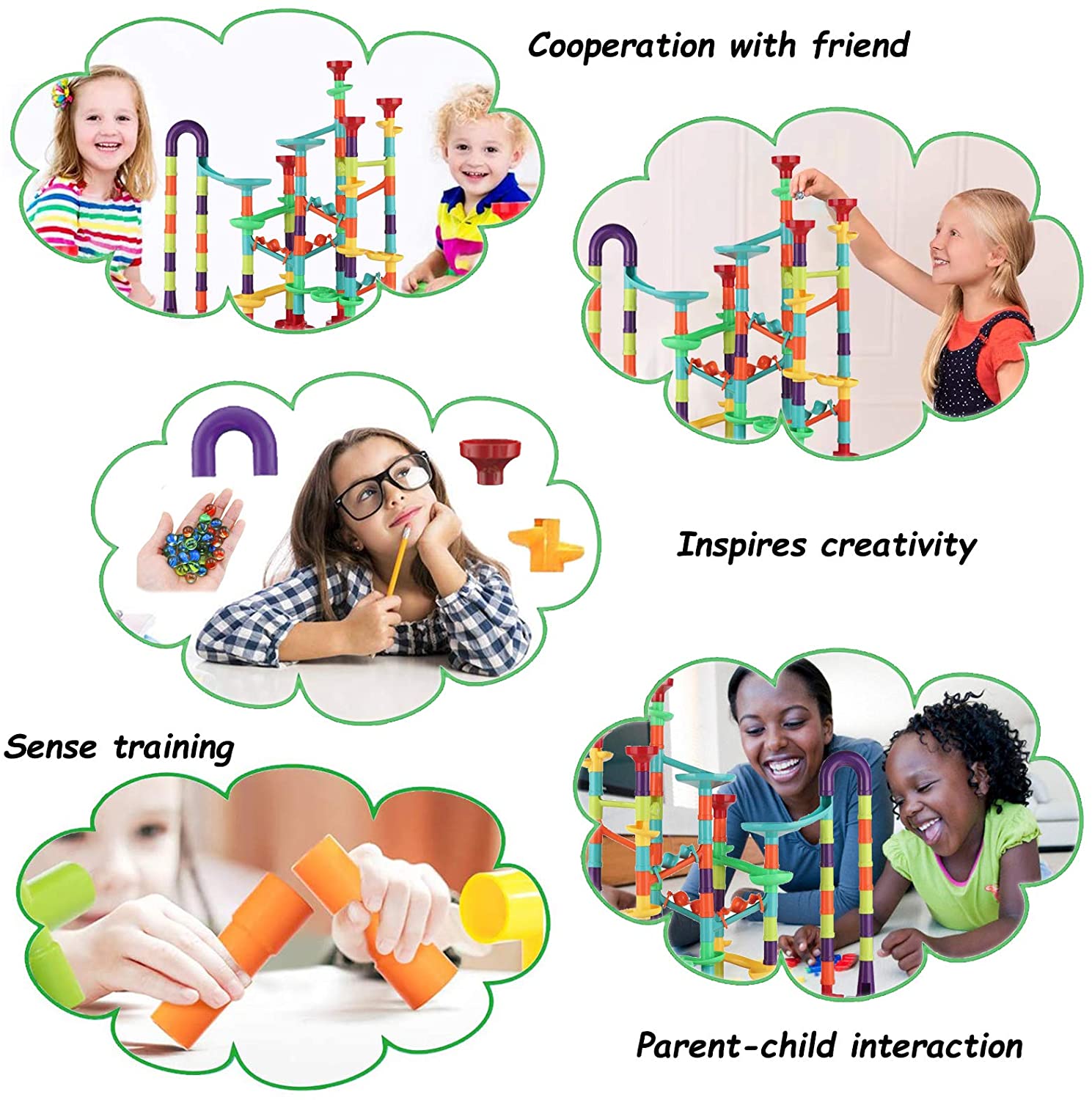 142pcs Large Marble Race Run Building Blocks Toys Educational Preschool Kids Deluxe Set