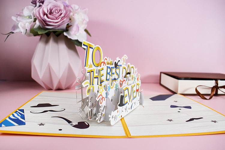 Magic Pop Up Father's Day Card 3D Happy Greeting Dad 15x20cm with an envelope
