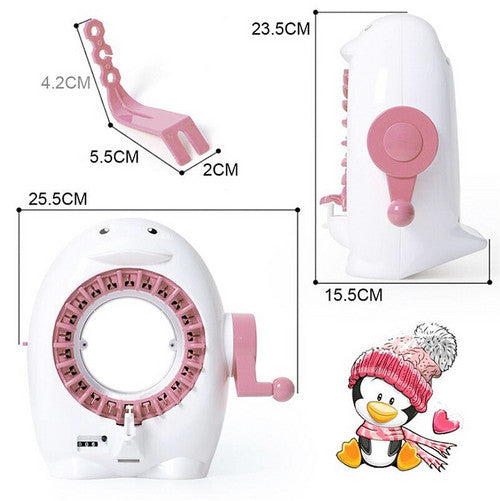 22Needles Penguin Knitting Machine DIY Scraf Hat Weaving Loom Kids Learning Gift