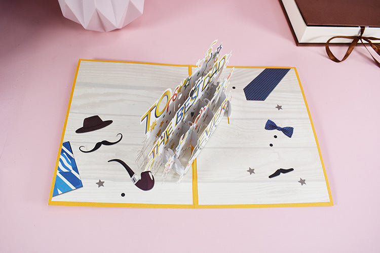 Magic Pop Up Father's Day Card 3D Happy Greeting Dad 15x20cm with an envelope
