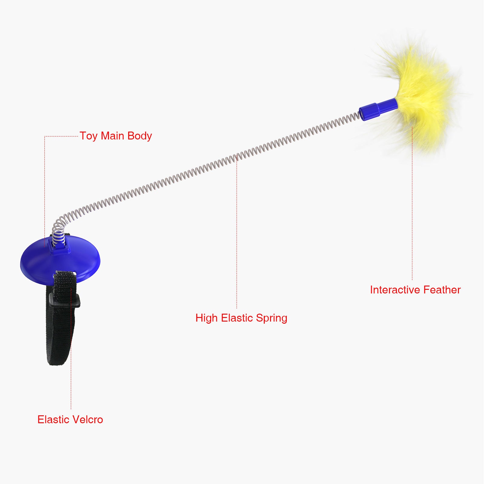 Cat Toys Cat Feather Indoor Soft Silicone Collar and Bell Teaser Blue