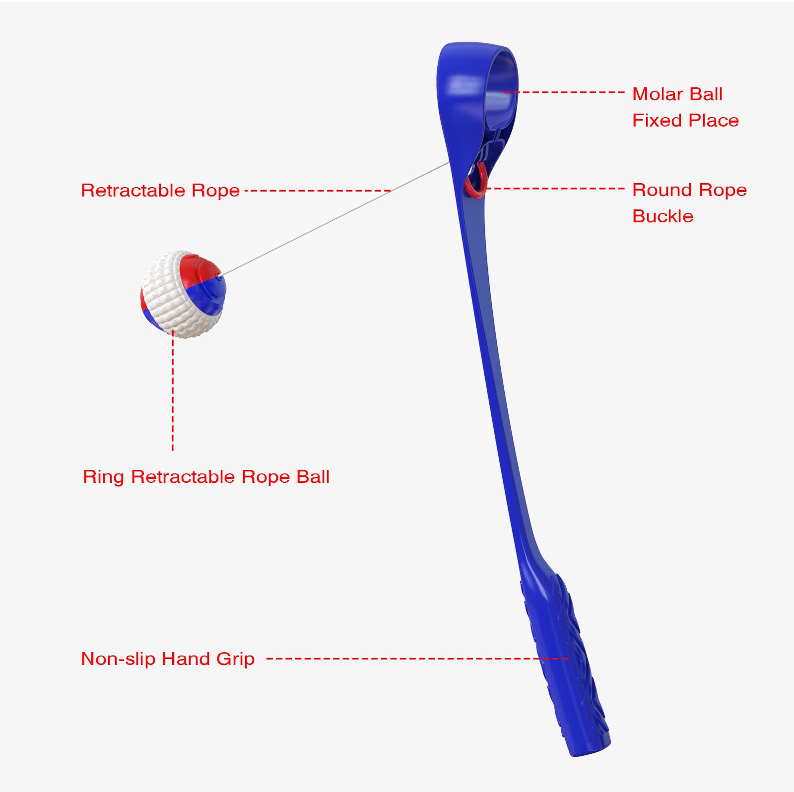 Interactive Ring Retractable Rope Ball Popular Dog Fun Toys