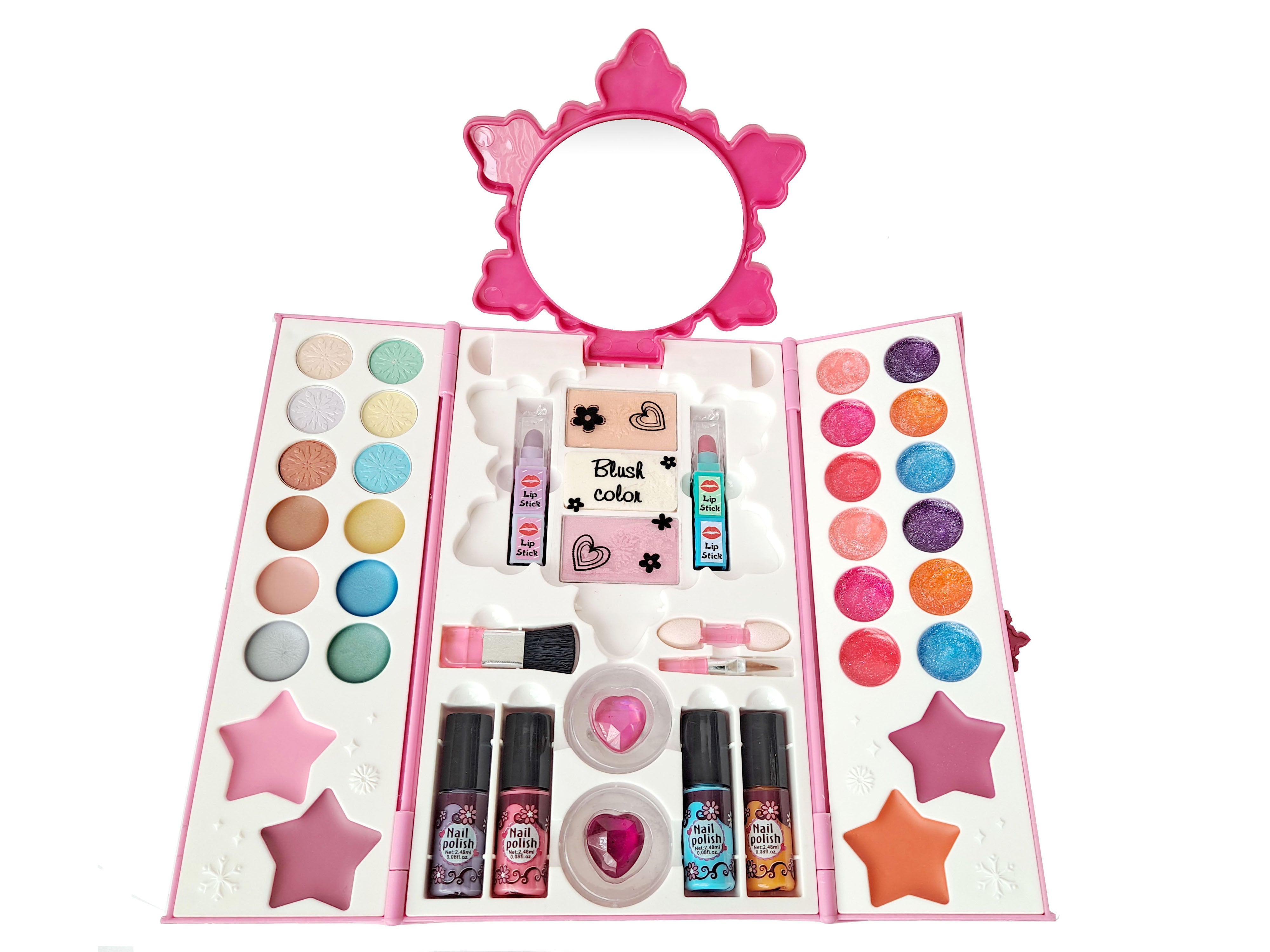 Kid Girls Makeup Set My Lovely Makeup Handbag Set Eco-friendly Cosmetic Pretend Play Kit Princess Toy