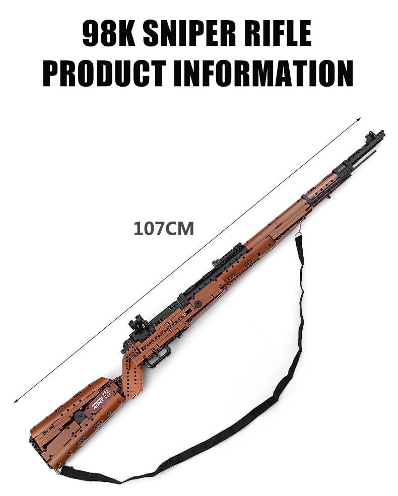 1025pcs MOULD KING 14002 The Mauseres 98K Sniper Rifle Building Blocks Toy Set