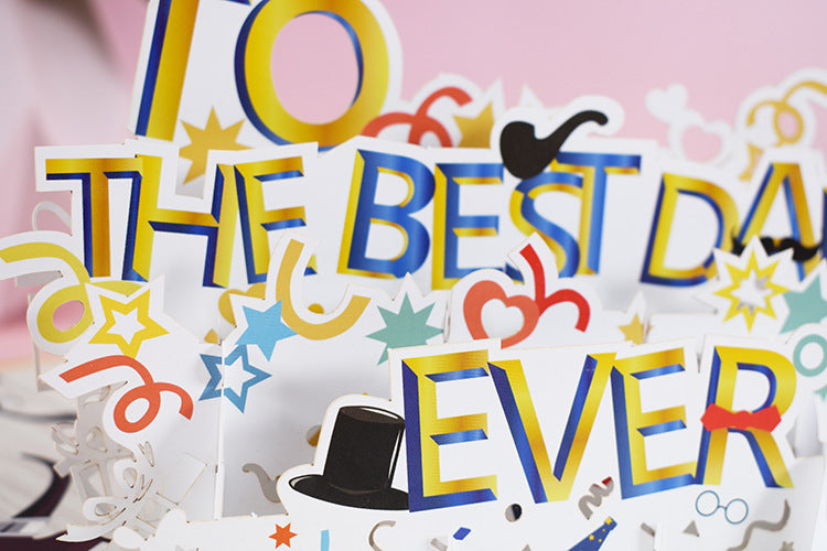 Magic Pop Up Father's Day Card 3D Happy Greeting Dad 15x20cm with an envelope