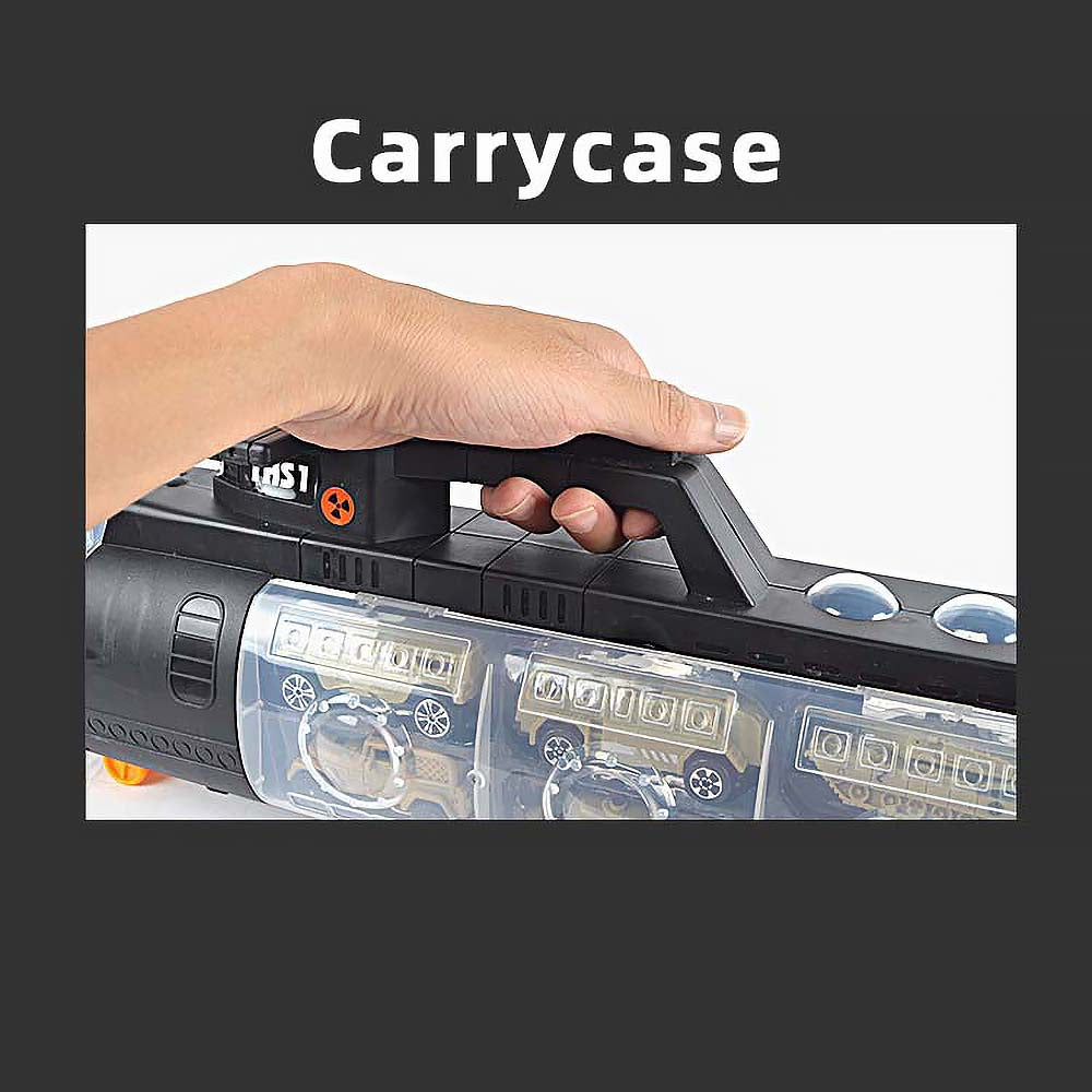 Submarine Carrier Play Set Kids Boys Toys Gift 6 Transport Models Pack Carrycase