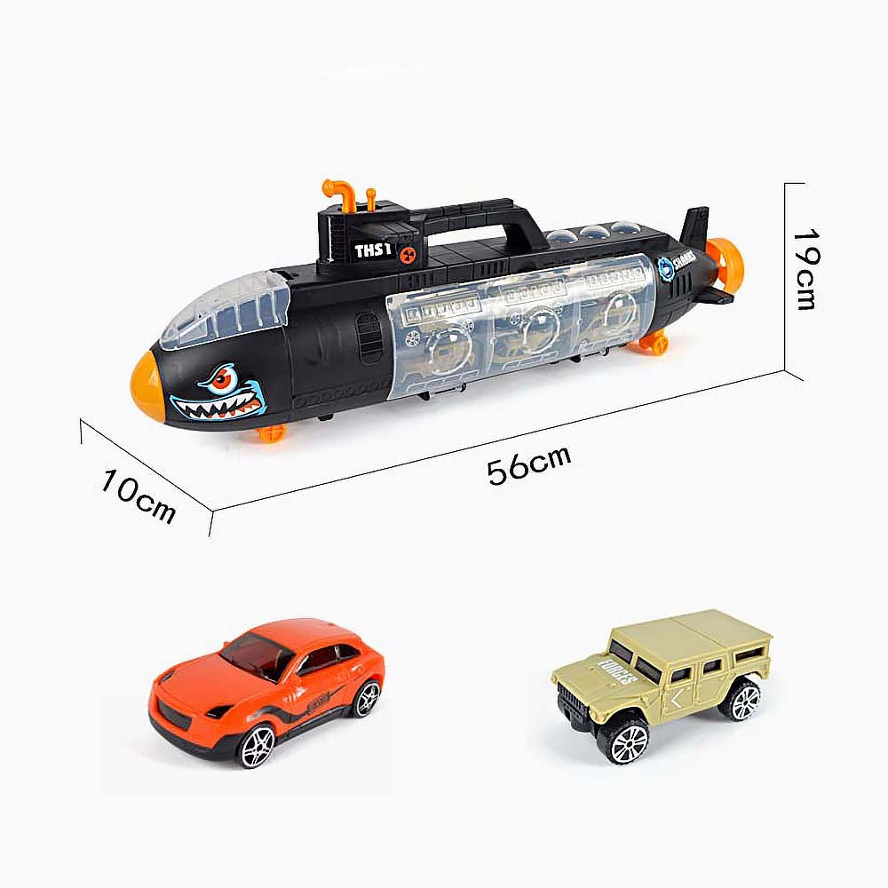 Submarine Carrier Play Set Kids Boys Toys Gift 6 Transport Models Pack Carrycase