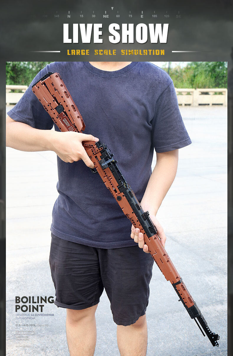 1025pcs MOULD KING 14002 The Mauseres 98K Sniper Rifle Building Blocks Toy Set