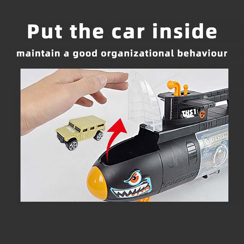 Submarine Carrier Play Set Kids Boys Toys Gift 6 Transport Models Pack Carrycase