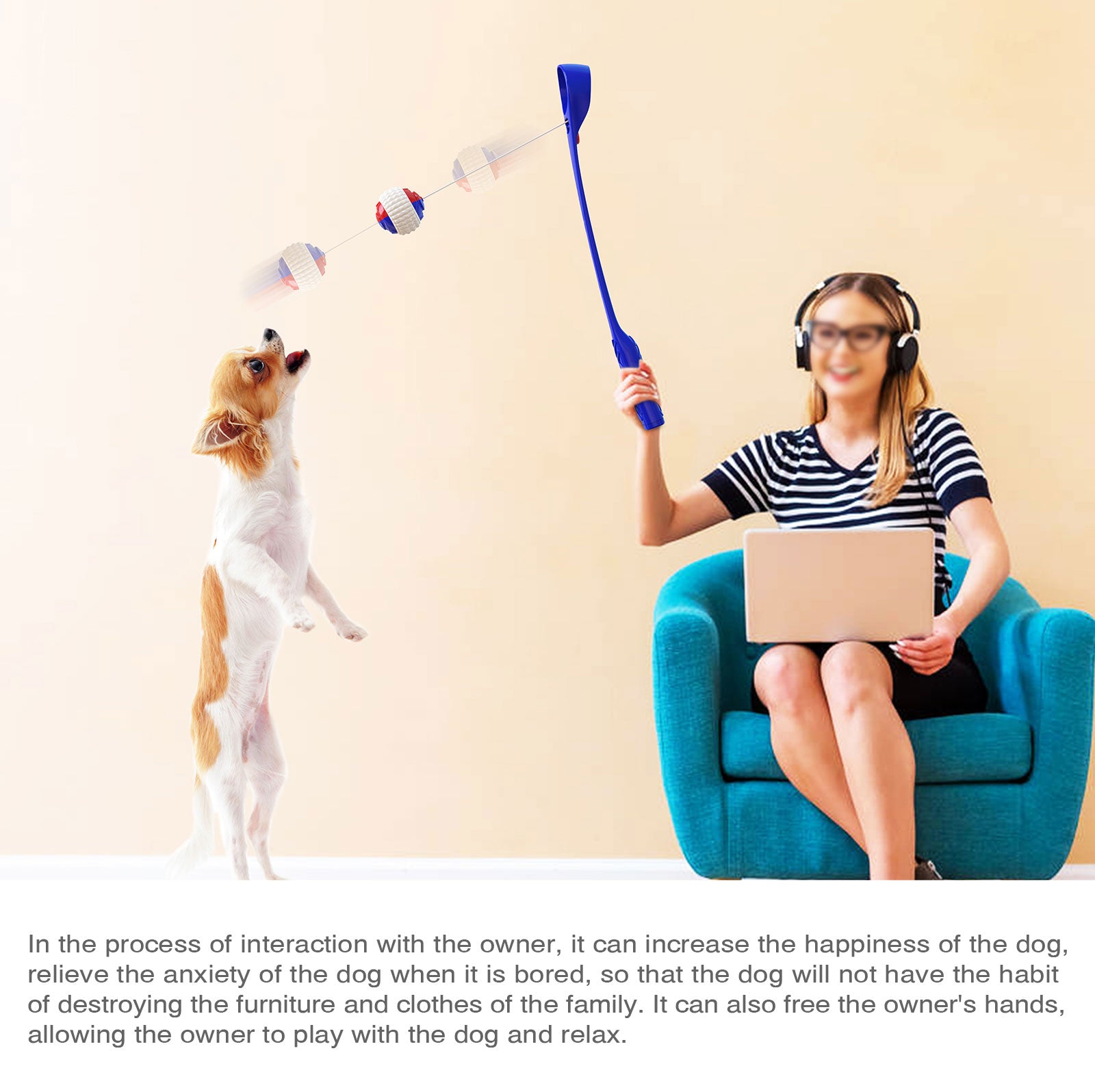 Interactive Ring Retractable Rope Ball Popular Dog Fun Toys