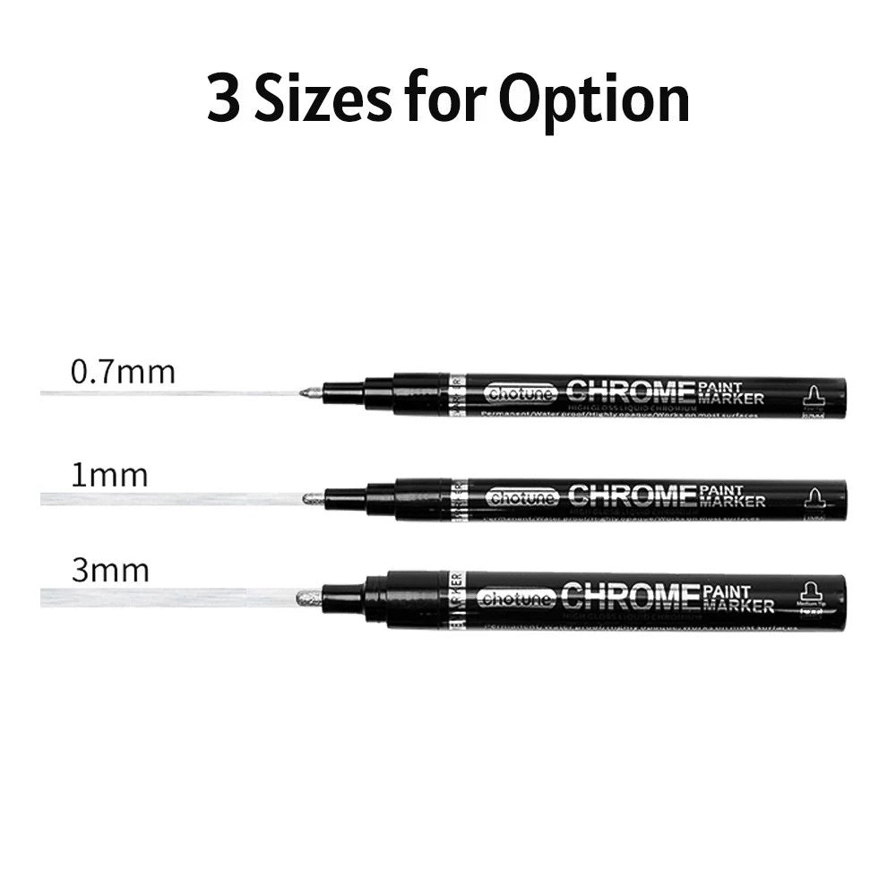 0.7MM Art Liquid Silver Mirror Chrome Marker Smooth DIY Reflective Paint Pen for DIY Models