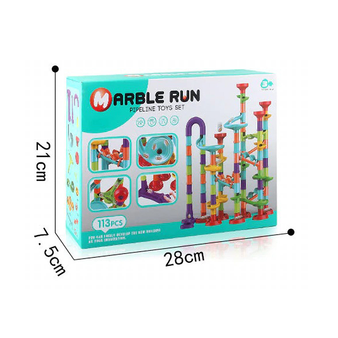 113pcs Marble Race Run Building Blocks Toys Educational Preschool Kids Deluxe Set