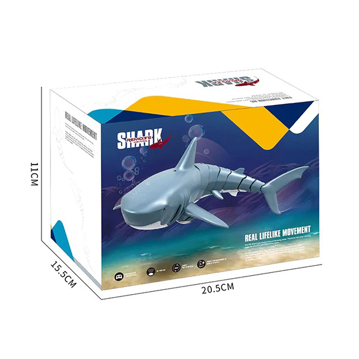 2.4GHz Electric Great White Shark Remote Control Swim Toy RC Boat Prank Gift Kid