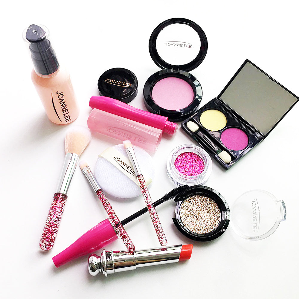 Kid Girls Makeup Set tool Eco-friendly Cosmetic Pretend Play Kit Princess Toy Red Bag